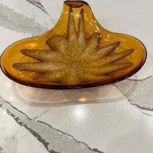Vintage MCM Amber Glass Art bowl. For candy, nuts or display